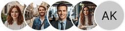 Multiple investor profile avatars on Portal Investorio trading review block